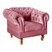 Poltrona Chesterfield Dom Pedro Vintage Retrô Capitonê Suede Rosa