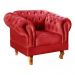 Poltrona Chesterfield Dom Pedro Vintage Retrô Capitonê Suede Vermelho
