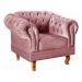 Poltrona Chesterfield Dom Pedro Vintage Retrô Capitonê Veludo Rosê