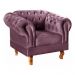 Poltrona Chesterfield Dom Pedro Vintage Retrô Capitonê Veludo Roxo
