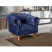 Poltrona Chesterfield Duque Dom Pedro Com Capitonê - Azul