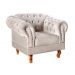 Poltrona Chesterfield Duque Dom Pedro Com Capitonê - Bege