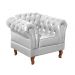Poltrona Chesterfield Duque Dom Pedro Com Capitonê - Branco
