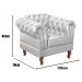 Poltrona Chesterfield Duque Dom Pedro Com Capitonê - Branco