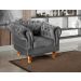 Poltrona Chesterfield Duque Dom Pedro Com Capitonê - Cinza