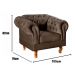 Poltrona Chesterfield Duque Dom Pedro Com Capitonê - Marrom