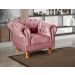 Poltrona Chesterfield Duque Dom Pedro Com Capitonê - Rosê