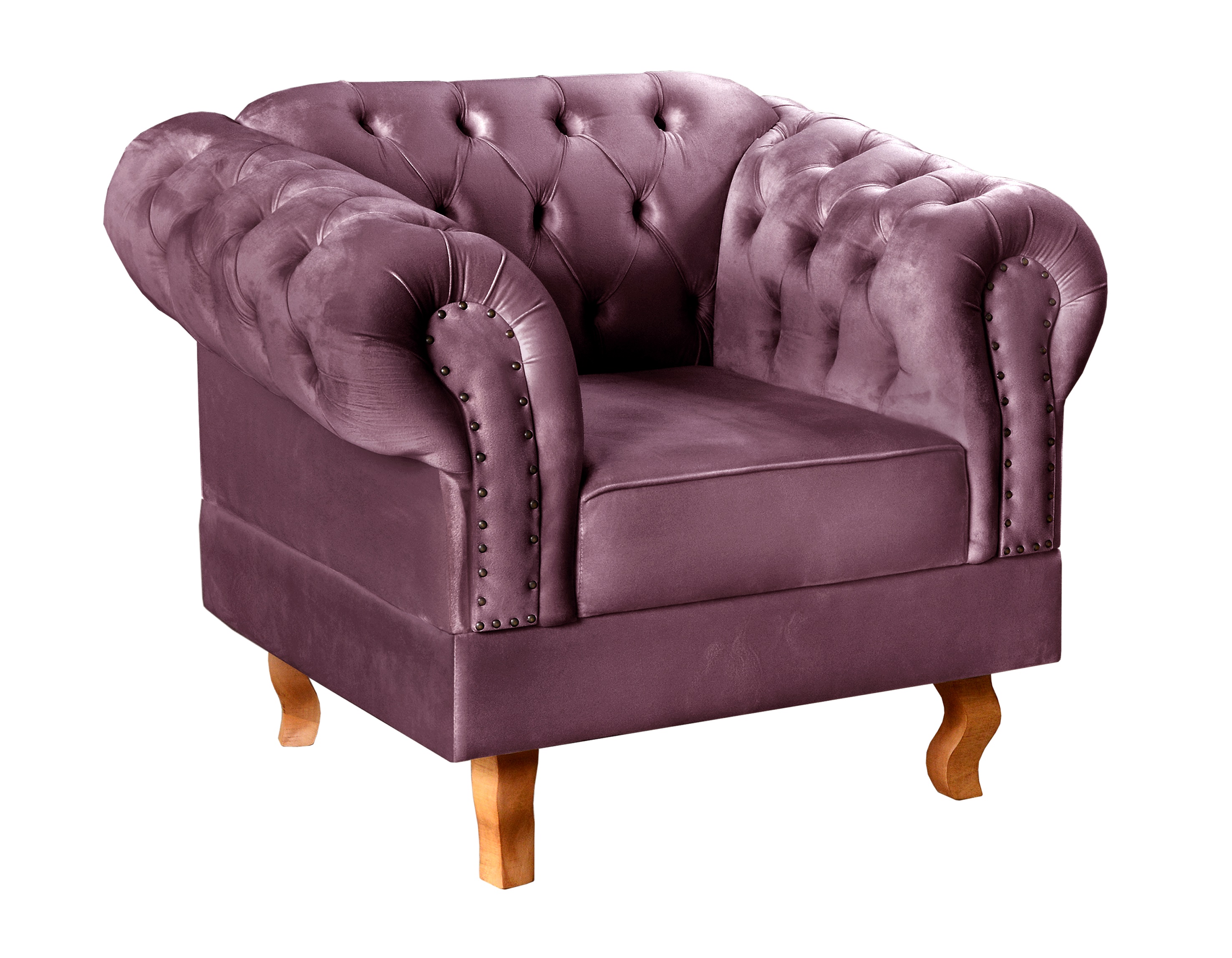 Poltrona Chesterfield Duque Dom Pedro Com Capitonê - Roxo