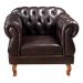 Poltrona Chesterfield Duquesa Vintage Retrô Capitonê Couro Marrom