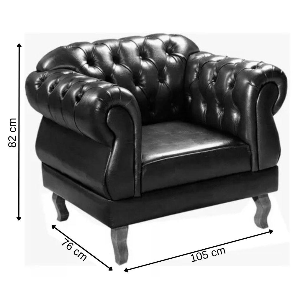 Poltrona Chesterfield Duquesa Vintage Retrô Capitonê Couro Marrom