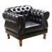 Poltrona Chesterfield Duquesa Vintage Retrô Capitonê Couro Preto