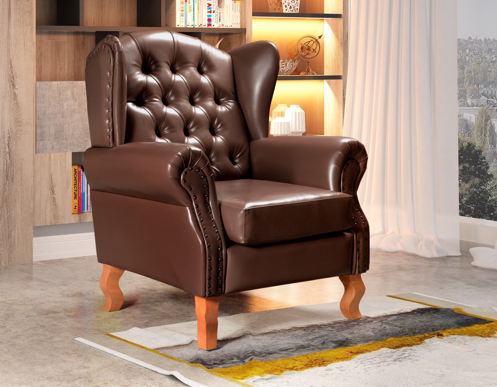 Poltrona Chesterfield Imperador Berger - Couríssimo Café