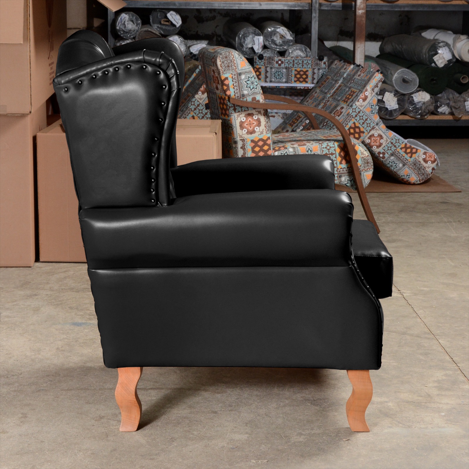 Poltrona Chesterfield Imperador Berger - Couríssimo Preto