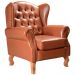 Poltrona Chesterfield Imperador Vintage Retrô Capitonê Couro Caramelo