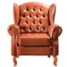 Poltrona Chesterfield Imperador Vintage Retrô Capitonê Couro Caramelo