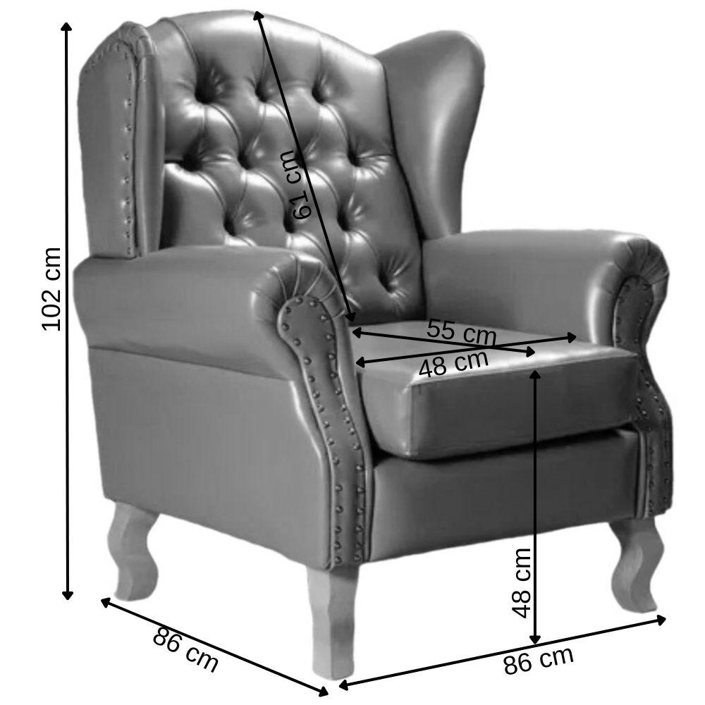 Poltrona Chesterfield Imperador Vintage Retrô Capitonê Couro Caramelo