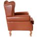 Poltrona Chesterfield Imperador Vintage Retrô Capitonê Couro Caramelo