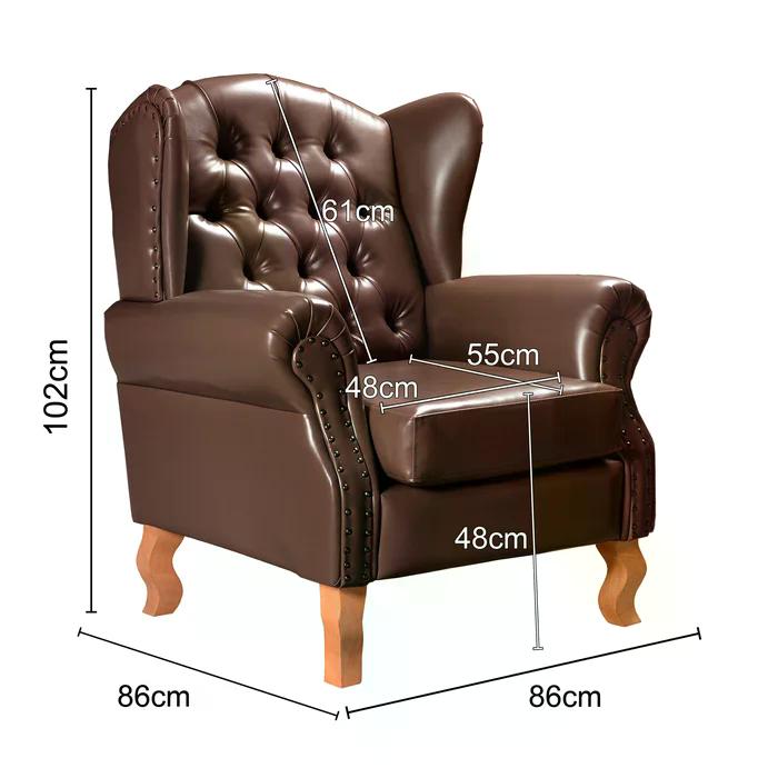 Poltrona Chesterfield Imperador Vintage Retrô Capitonê Couro Marrom