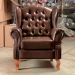Poltrona Chesterfield Imperador Vintage Retrô Capitonê Couro Marrom