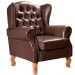 Poltrona Chesterfield Imperador Vintage Retrô Capitonê Couro Marrom