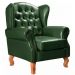 Poltrona Chesterfield Imperador Vintage Retrô Capitonê Couro Verde