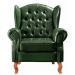 Poltrona Chesterfield Imperador Vintage Retrô Capitonê Couro Verde