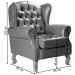 Poltrona Chesterfield Imperador Vintage Retrô Capitonê Couro Verde