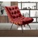 Poltrona Com Puff Costela Base Fixa Suede Bordô Bella Decor