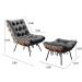 Poltrona Com Puff Costela Base Fixa Suede Cinza Bella Decor