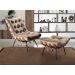 Poltrona Com Puff Costela Base Fixa Veludo Capuccino Bella Decor
