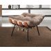 Poltrona Com Puff Costela Base Fixa Veludo Capuccino Bella Decor