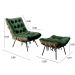 Poltrona Com Puff Costela Base Fixa Veludo Verde Bella Decor