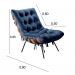 Poltrona Costela Martin Eisler Base Fixa Aço e Madeira - Suede Azul Marinho