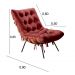 Poltrona Costela Martin Eisler Base Fixa Aço e Madeira - Suede Bordô