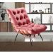 Poltrona Costela Martin Eisler Base Fixa Aço e Madeira - Suede Rosa