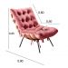 Poltrona Costela Martin Eisler Base Fixa Aço e Madeira - Suede Rosa
