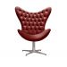 Poltrona Decorativa Alice Egg Com Capitonê Pé Giratório Alumínio - Suede Bordô
