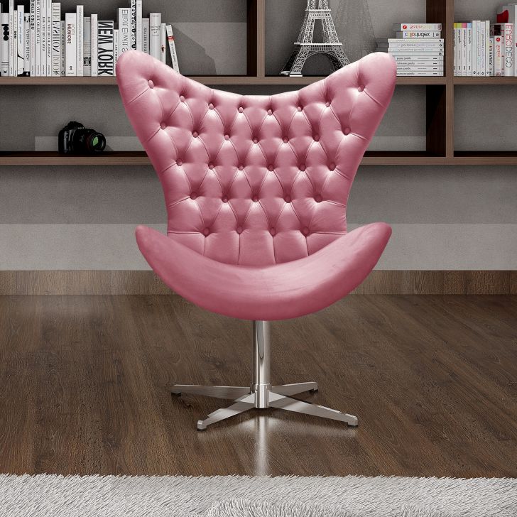 Jogo 2 Poltronas Decorativa Em Capitonê Para Sala de Espera Aurora Suede  Pink DL Decor em Promoção é no Buscapé