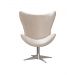 Poltrona Decorativa Alice Egg Lisa Base Giratória De Alumínio - Suede Bege Claro