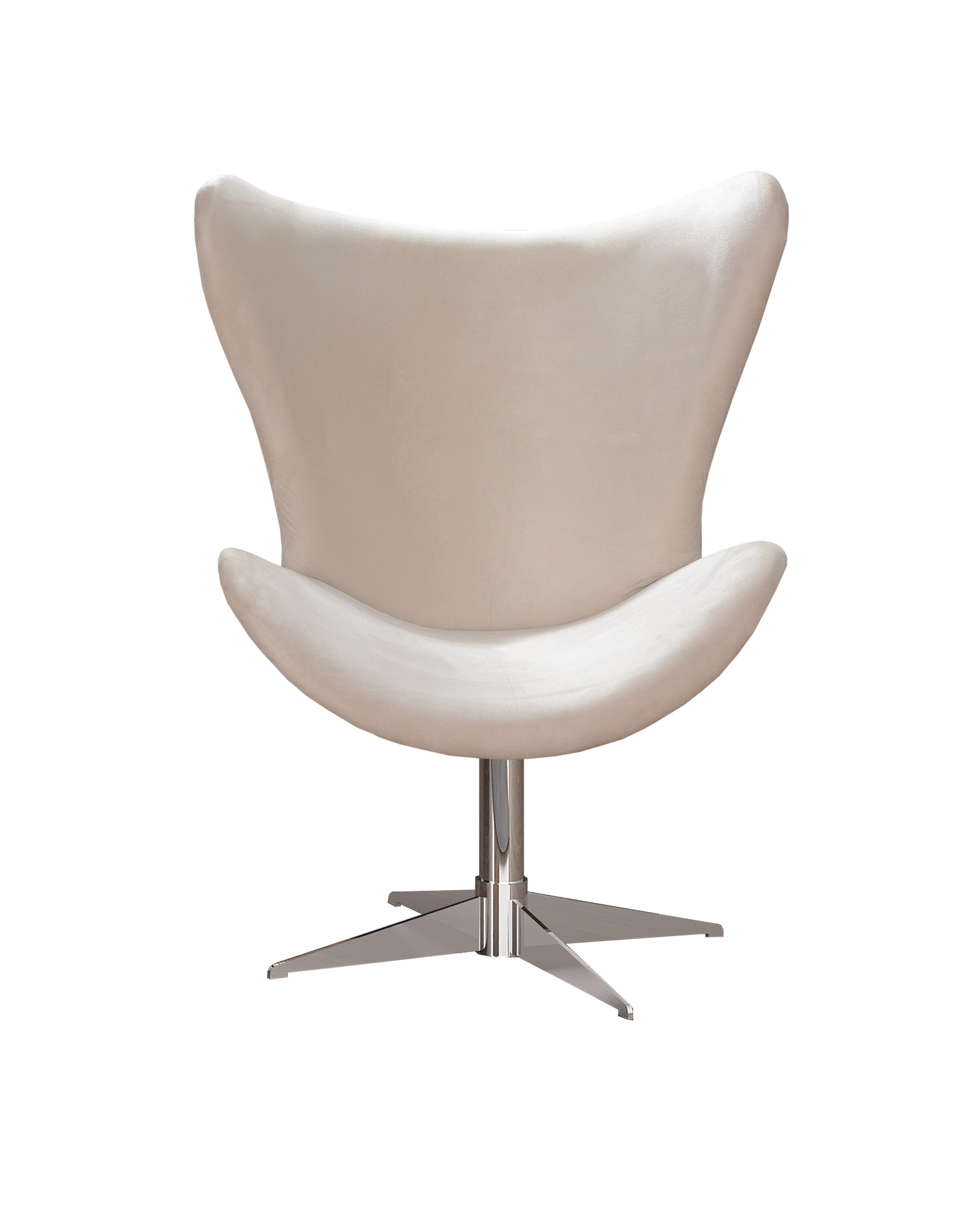Poltrona Decorativa Alice Egg Lisa Base Giratória De Alumínio - Suede Bege Claro