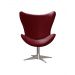 Poltrona Decorativa Alice Egg Lisa Base Giratória De Alumínio - Suede Bordô