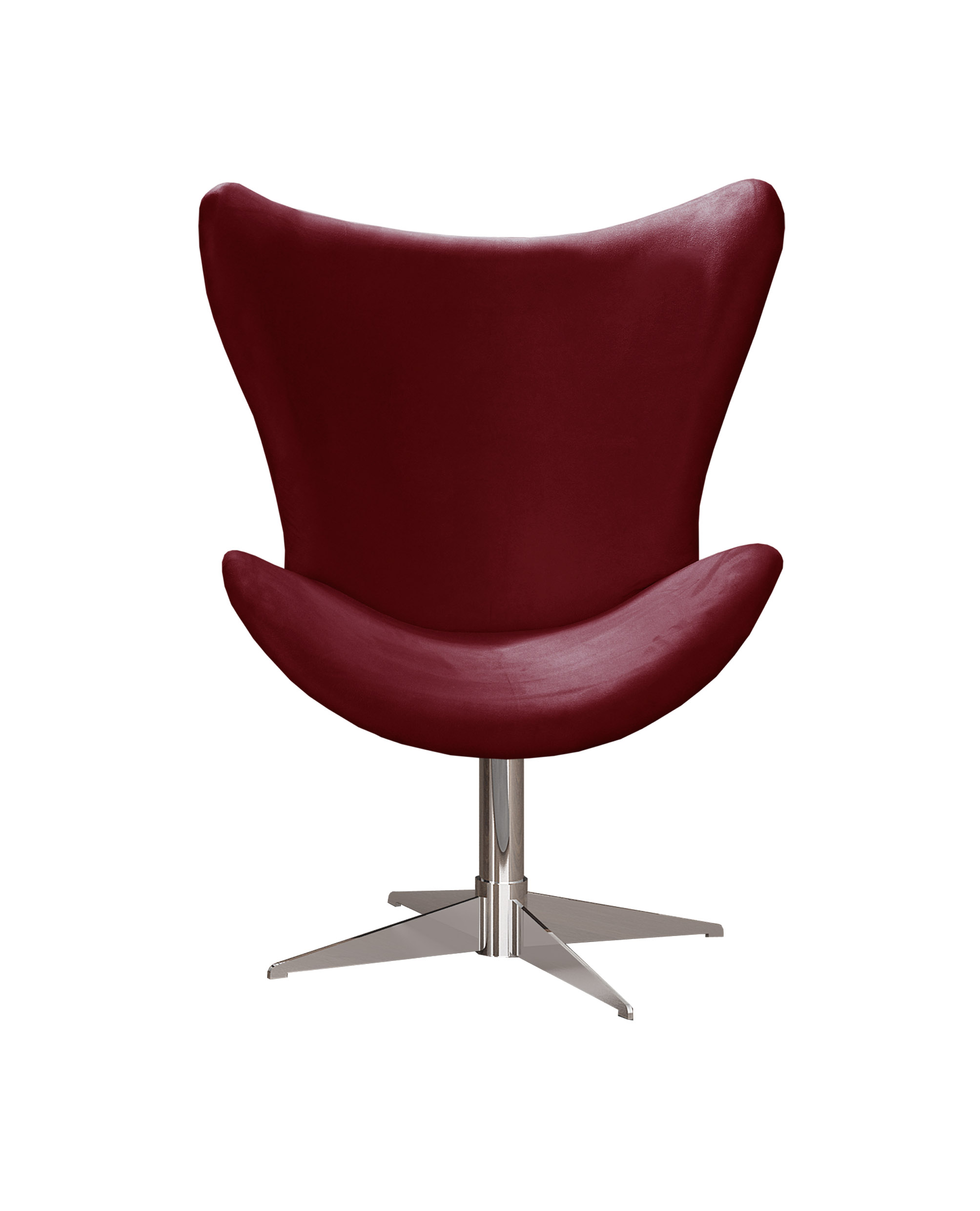 Poltrona Decorativa Alice Egg Lisa Base Giratória De Alumínio - Suede Bordô