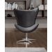 Poltrona Decorativa Alice Egg Lisa Base Giratória De Alumínio - Suede Cinza Grafite