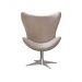 Poltrona Decorativa Alice Egg Lisa Base Giratória De Alumínio - Veludo Capuccino