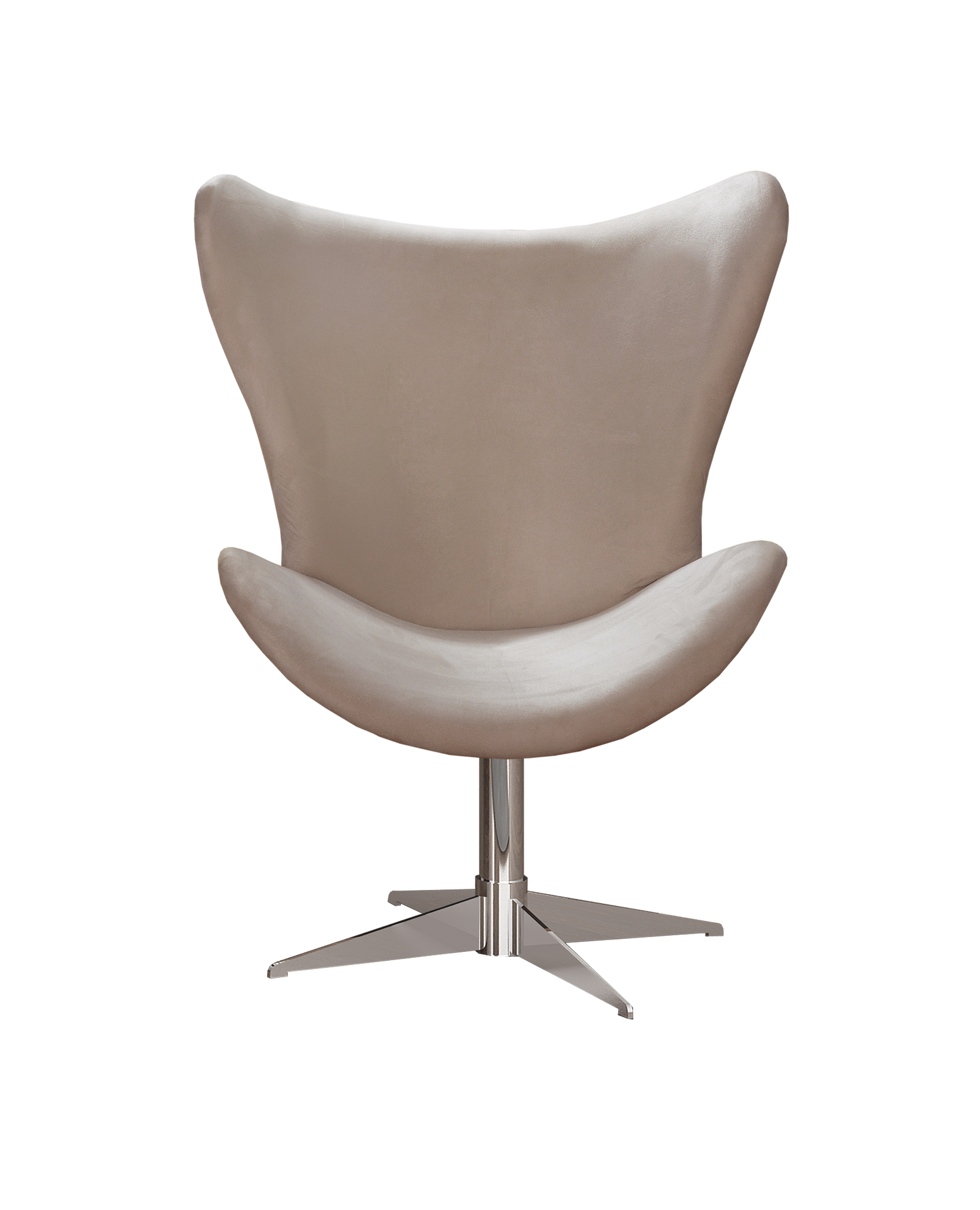 Poltrona Decorativa Alice Egg Lisa Base Giratória De Alumínio - Veludo Capuccino