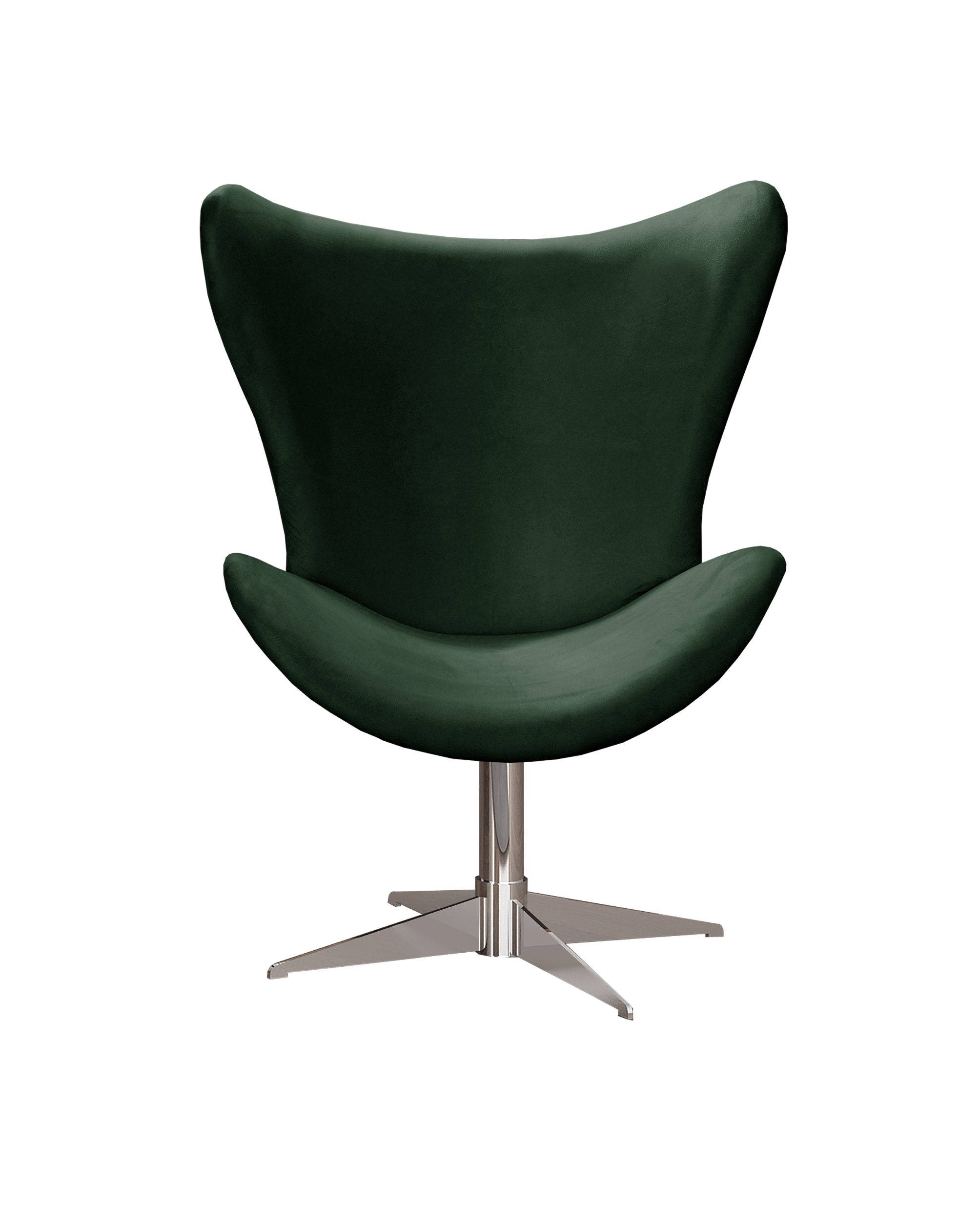 Poltrona Decorativa Alice Egg Lisa Base Giratória De Alumínio - Veludo Verde