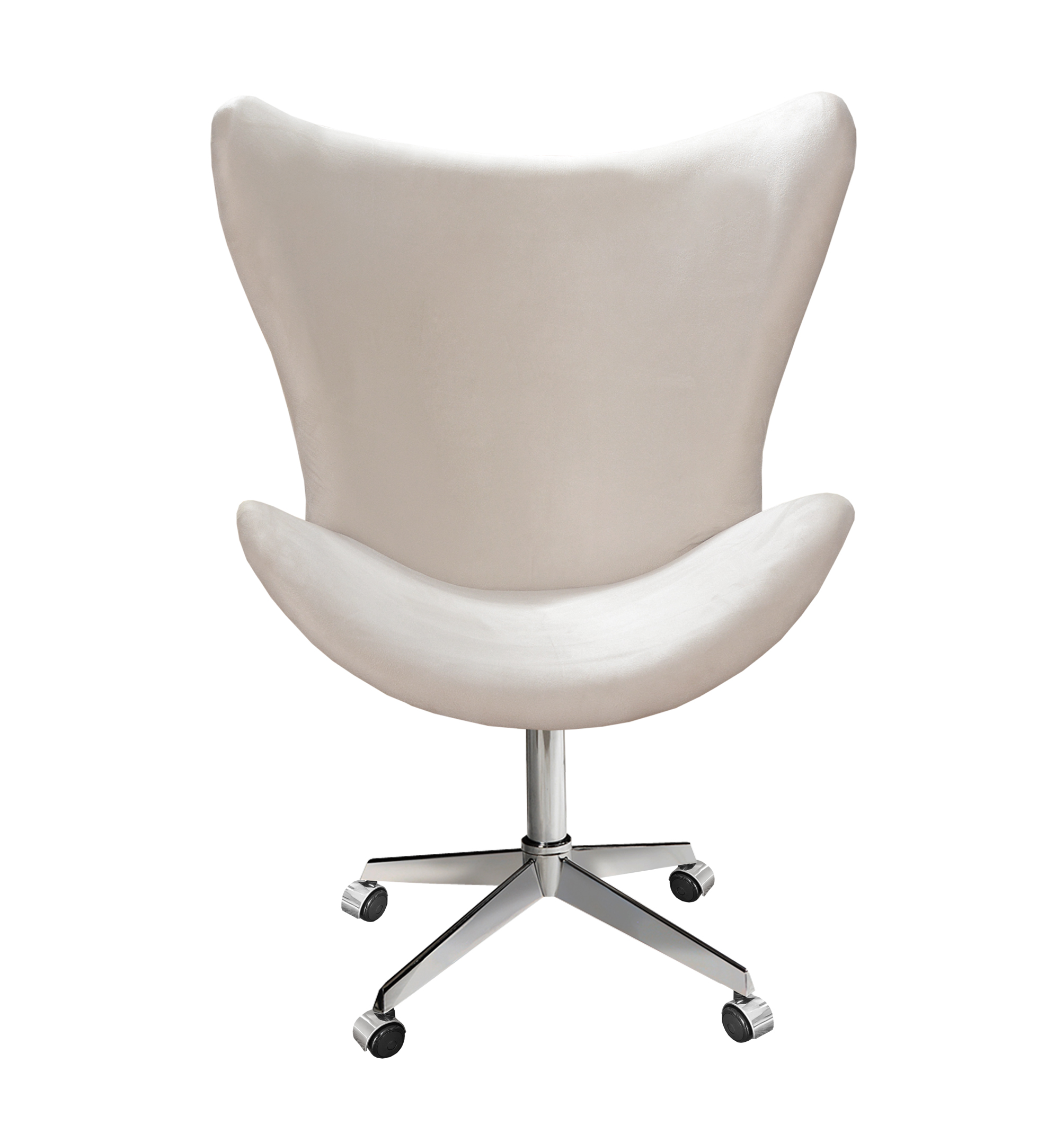 Poltrona Decorativa Alice Egg Lisa Pé Giratório Com Rodizio - Suede Bege Claro