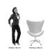 Poltrona Decorativa Alice Egg Lisa Pé Giratório Com Rodizio - Suede Bege Claro