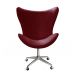 Poltrona Decorativa Alice Egg Lisa Pé Giratório Com Rodizio - Suede Bordô