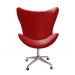Poltrona Decorativa Alice Egg Lisa Pé Giratório Com Rodizio - Suede Vermelho